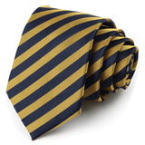 Navy and Gold Striped Necktie