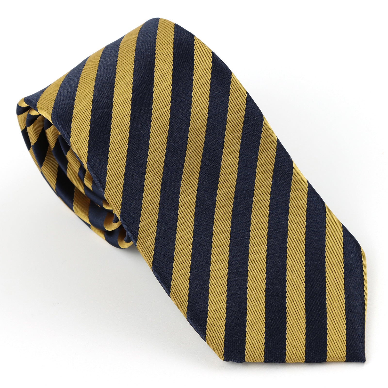Navy and Gold Striped Necktie