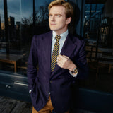 Navy and Gold Striped Necktie