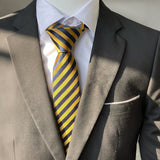 Navy and Gold Striped Necktie