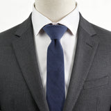 Solid Navy Blue Matte Cotton Men's Necktie