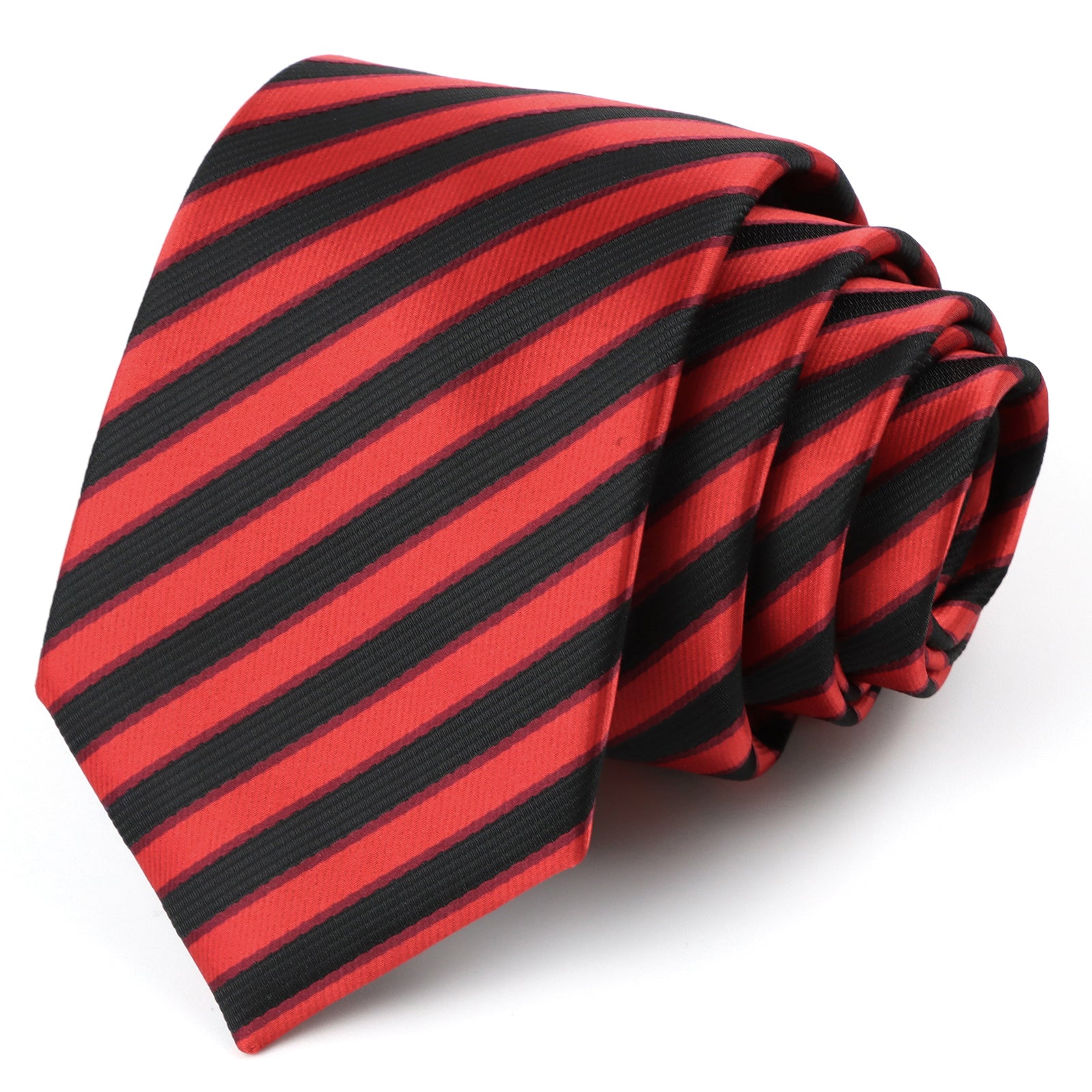Red and Black Striped Necktie