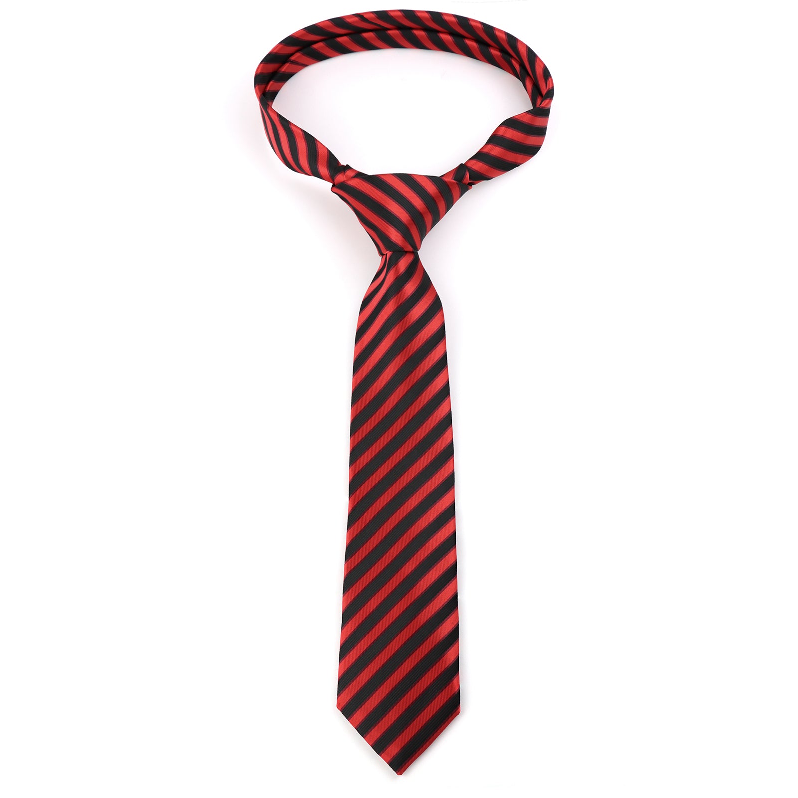 Red and Black Striped Necktie
