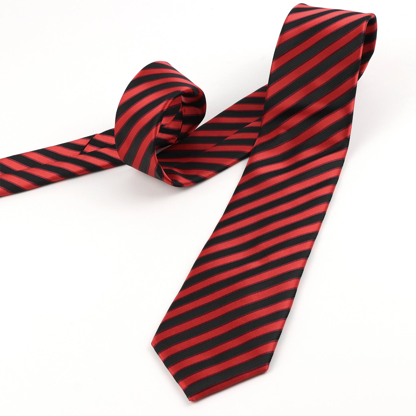 Red and Black Striped Necktie