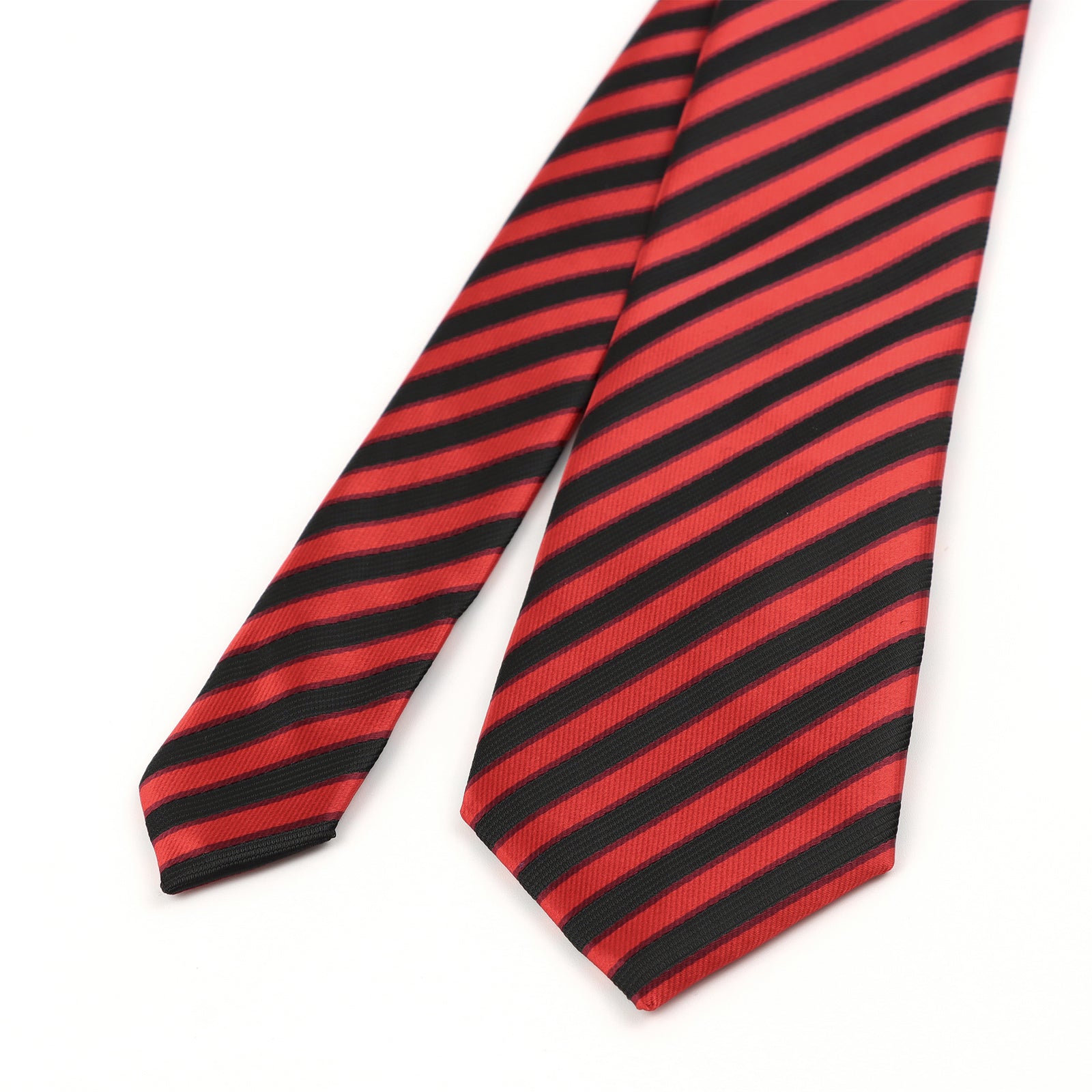 Red and Black Striped Necktie