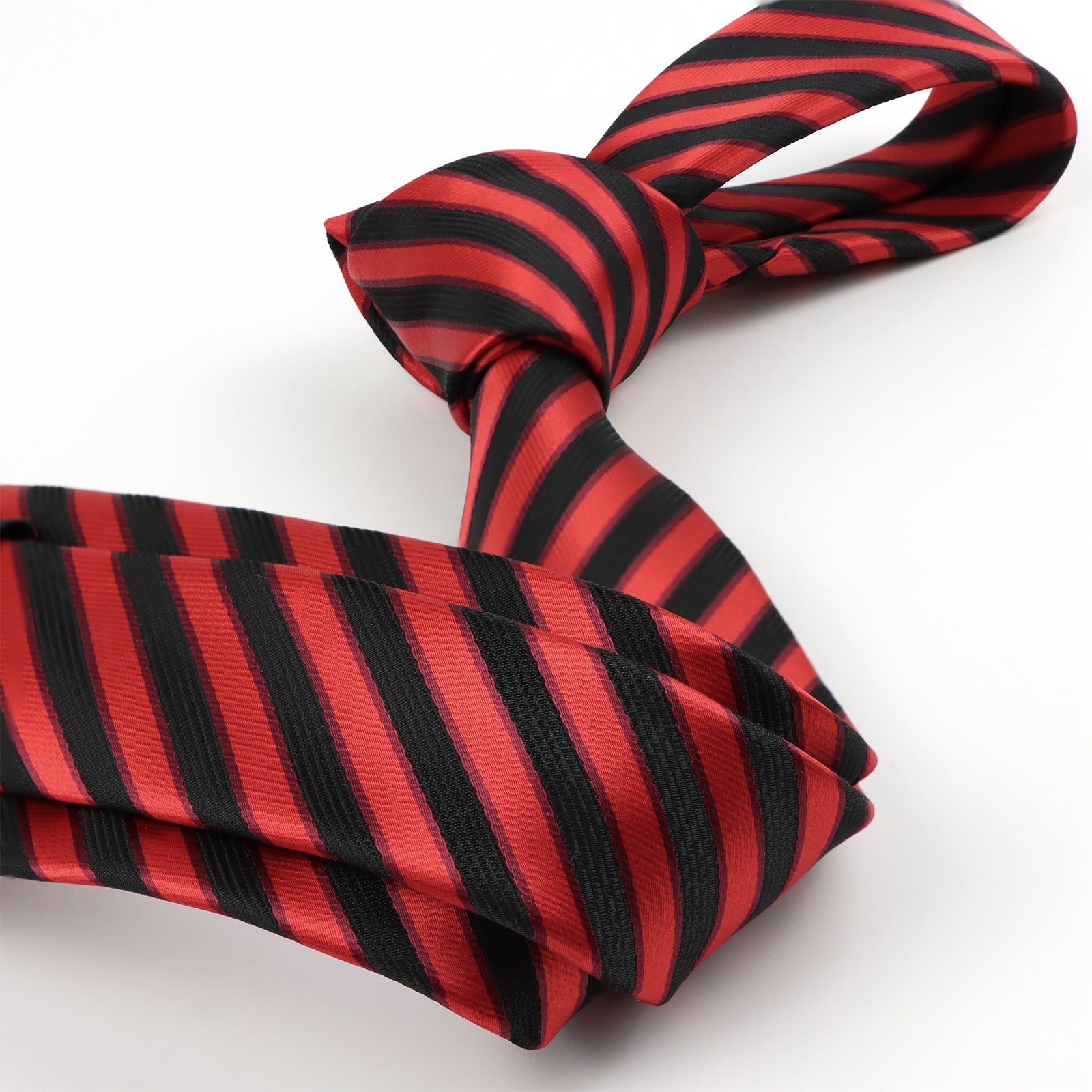Red and Black Striped Necktie