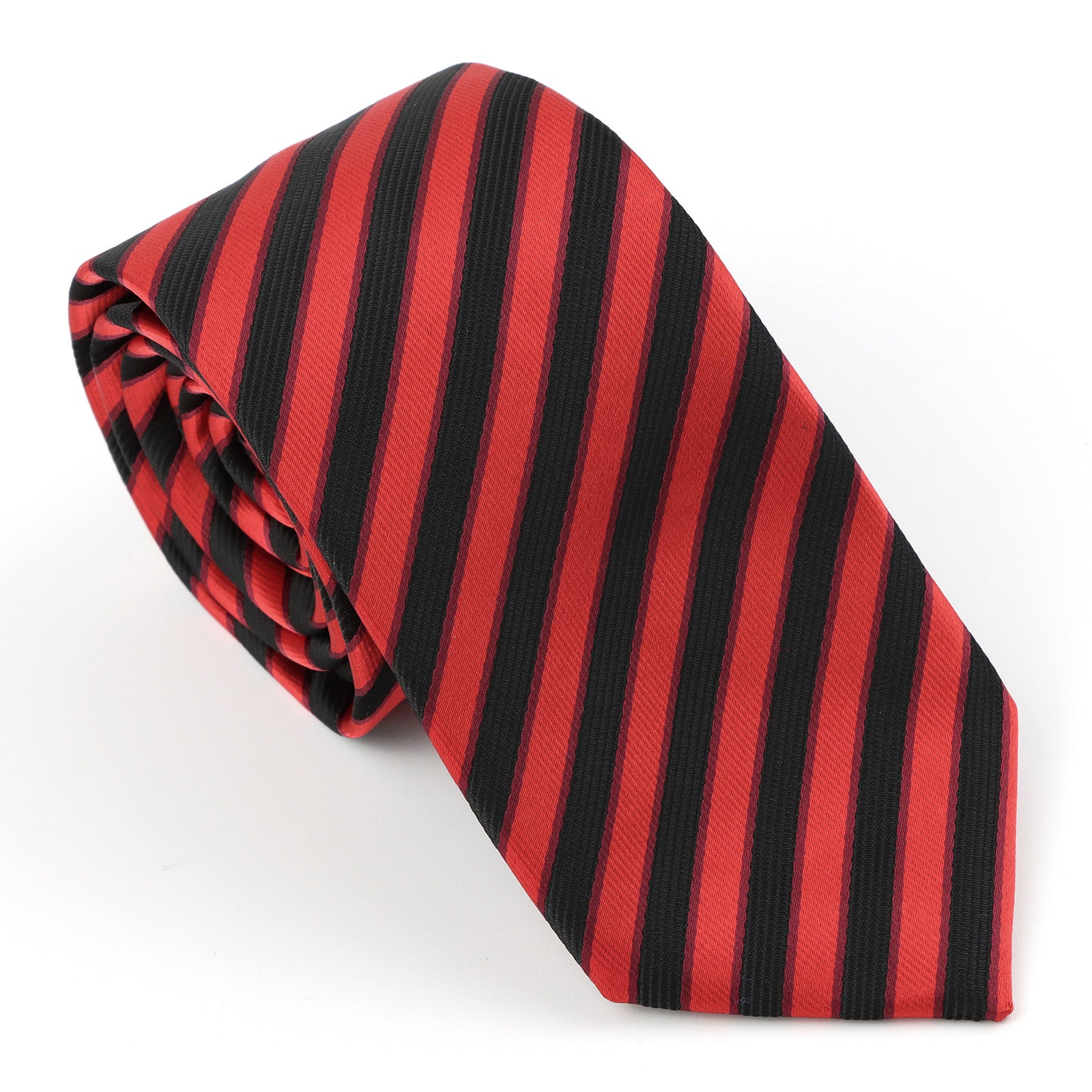 Red and Black Striped Necktie