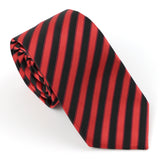 Red and Black Striped Necktie