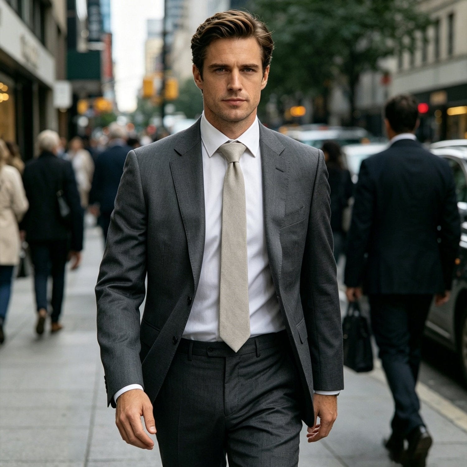 Beige cotton Tie