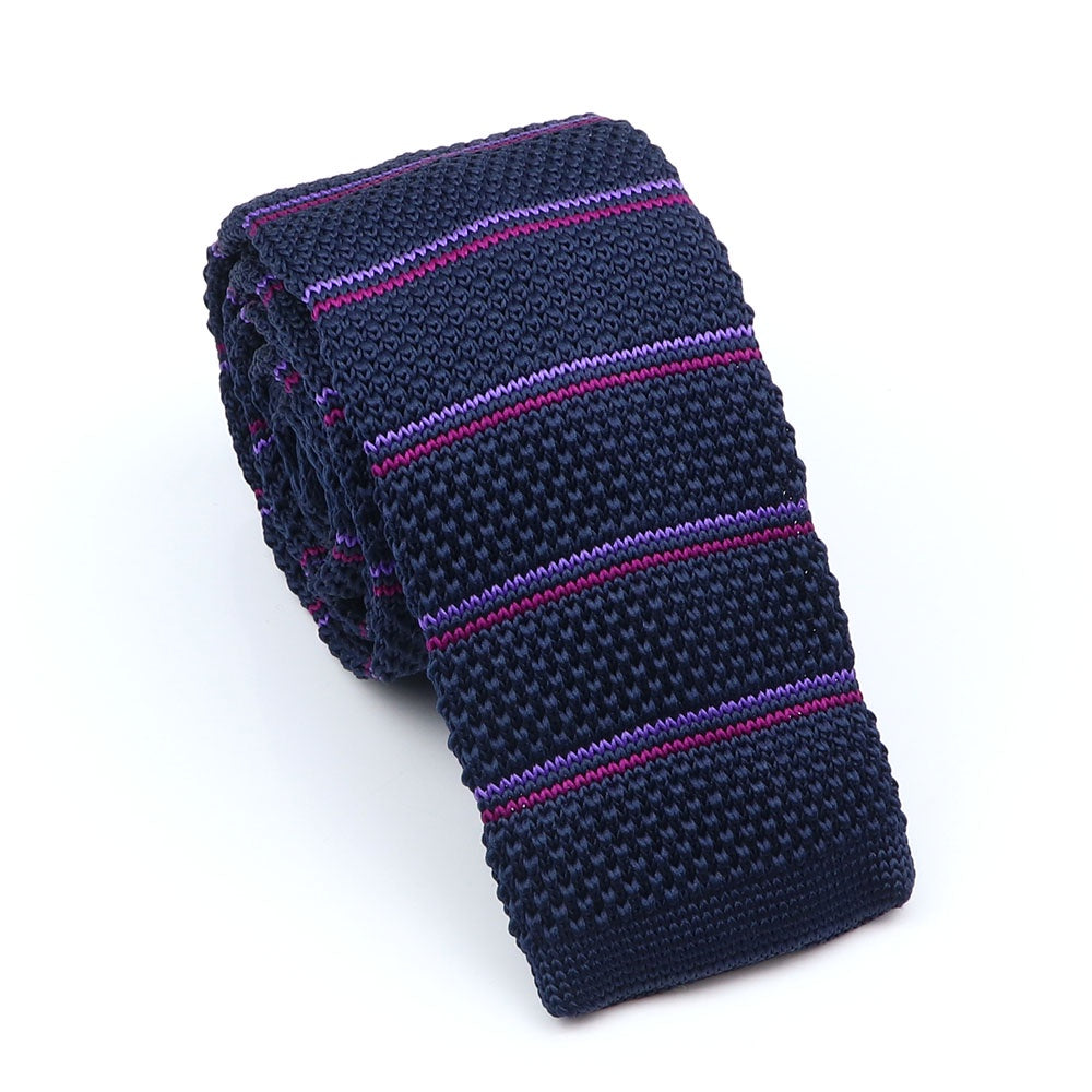 ZONFAZ Men's Knitted Ties Skinny Striped Neckties Quality Wedding Party Classic Woven Ties