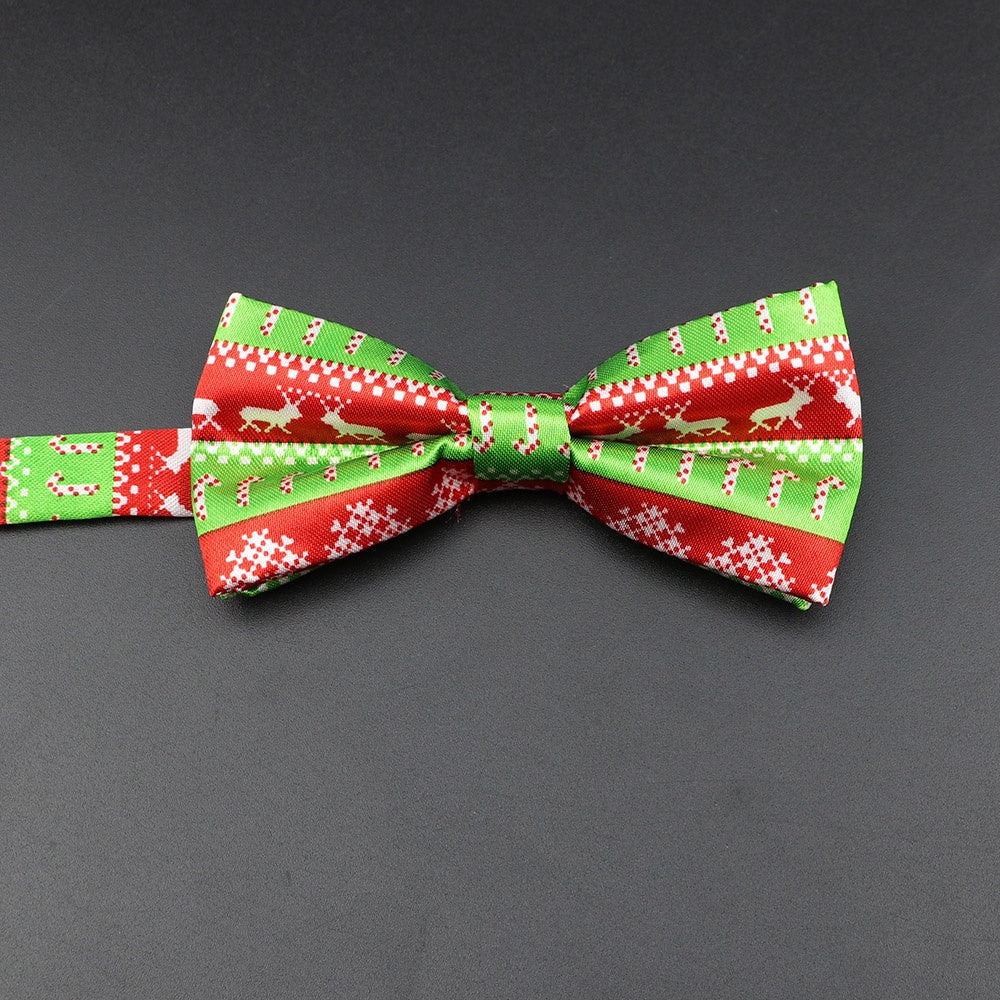 ZONFAZ Christmas Cute Santa Snowflakes Bowtie for Xmas Festival Party Bow tie