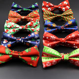 ZONFAZ Christmas Cute Santa Snowflakes Bowtie for Xmas Festival Party Bow tie