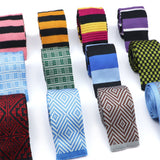 ZONFAZ Men's Knitted Ties Skinny Striped Neckties Quality Wedding Party Classic Woven Ties