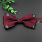 ZONFAZ Christmas Bow Ties for Adults Kids Xmas Festival Theme Red Santa Claus Bowties