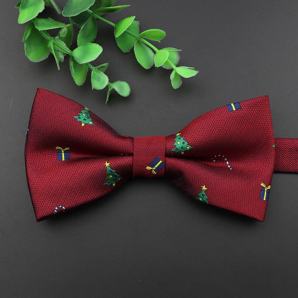 ZONFAZ Christmas Bow Ties for Adults Kids Xmas Festival Theme Red Santa Claus Bowties