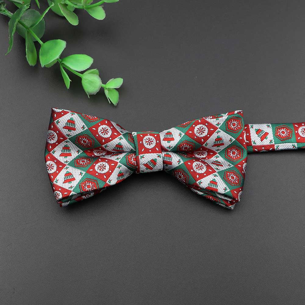 ZONFAZ Christmas Bow Ties for Adults Kids Xmas Festival Theme Red Santa Claus Bowties