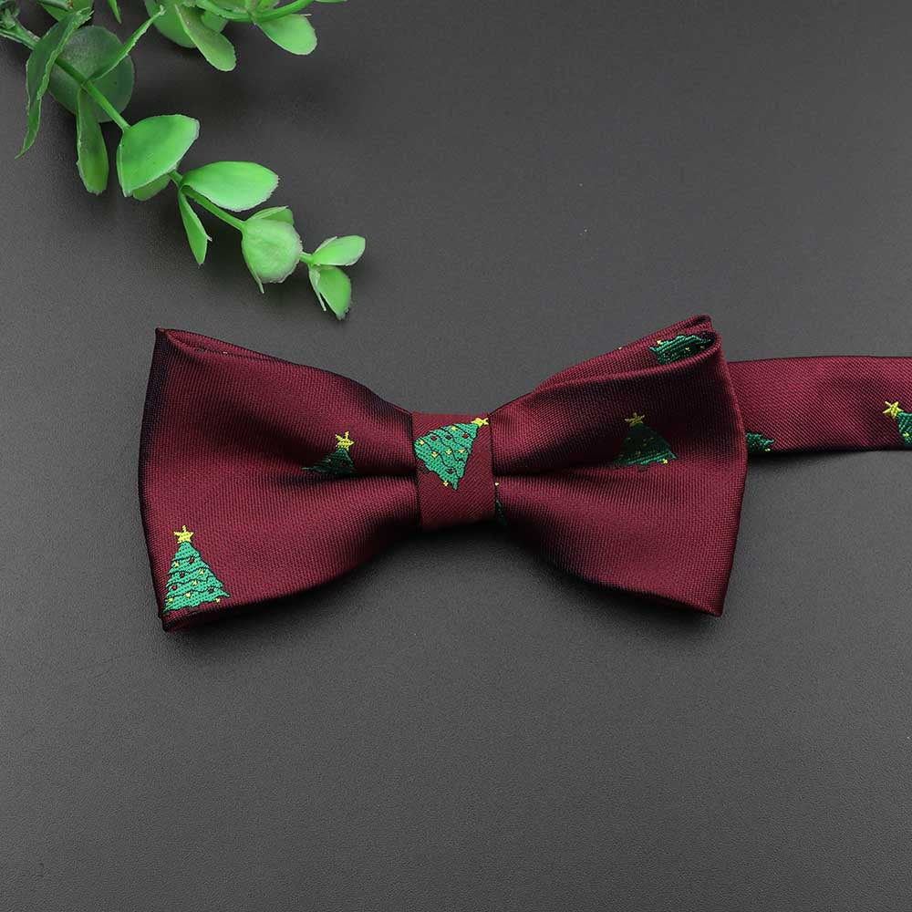 ZONFAZ Christmas Bow Ties for Adults Kids Xmas Festival Theme Red Santa Claus Bowties