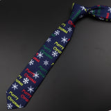 ZONFAZ Merry Christmas Necktie for Men Slim Silk Print Ties Santa Claus Snowman Tree Festival Neck Tie for Xmas Gift