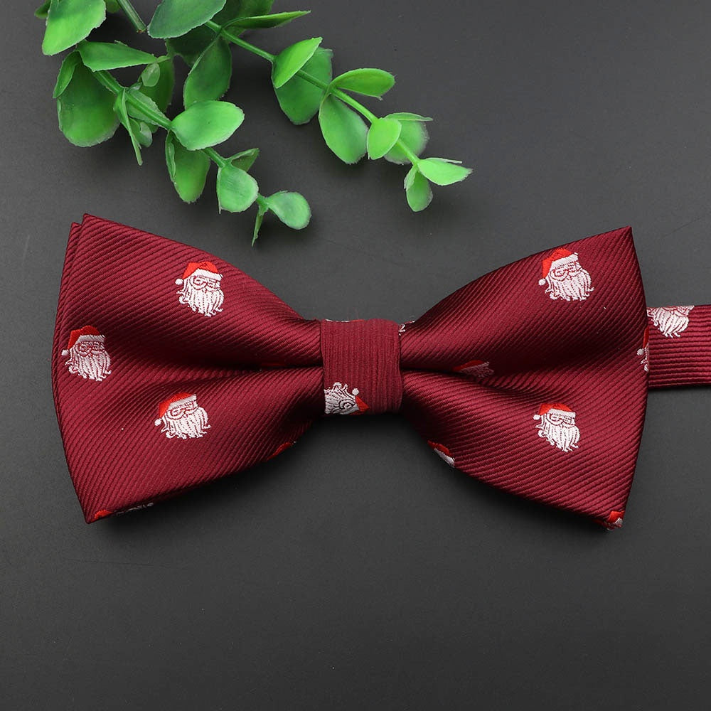 ZONFAZ Christmas Bow Ties for Adults Kids Xmas Festival Theme Red Santa Claus Bowties