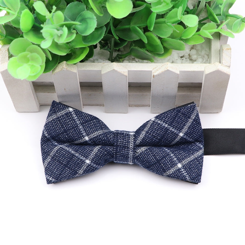 ZONFAZ Fashion Mens Cotton Bow Tie Wedding Formal Striped Bow Tie