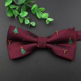 ZONFAZ Christmas Bow Ties for Adults Kids Xmas Festival Theme Red Santa Claus Bowties