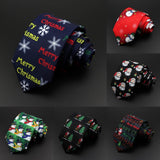 ZONFAZ Merry Christmas Necktie for Men Slim Silk Print Ties Santa Claus Snowman Tree Festival Neck Tie for Xmas Gift