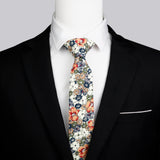 Colorful Floral Cotton Tie for Wedding Groomsmen