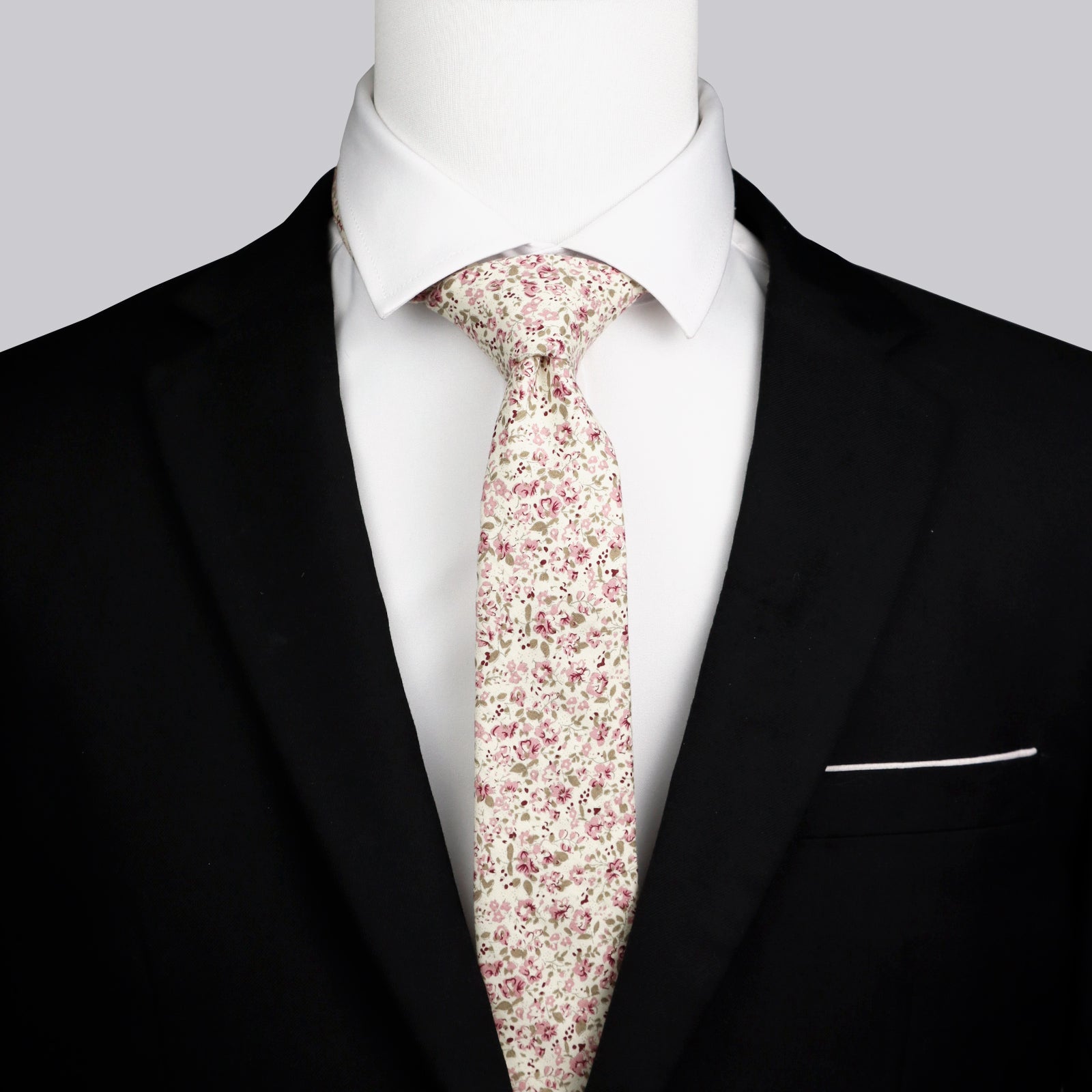 Blush Pink Floral Cotton Necktie