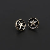 ZONFAZ 1 Pair Delicate Round Black Brooches Pins For Women Men Shirt Suit Collar Pin Accessory