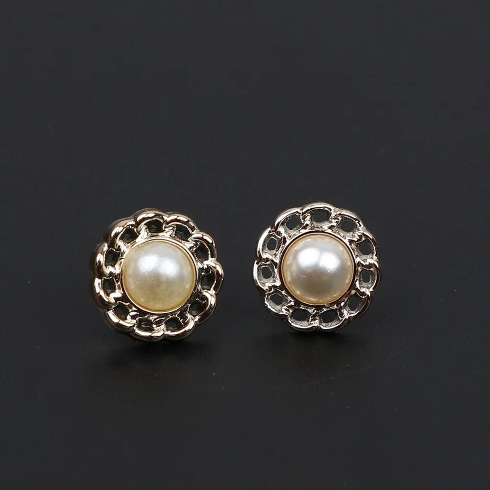 ZONFAZ 1 Pair Delicate Round Black Brooches Pins For Women Men Shirt Suit Collar Pin Accessory