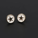 ZONFAZ 1 Pair Delicate Round Black Brooches Pins For Women Men Shirt Suit Collar Pin Accessory