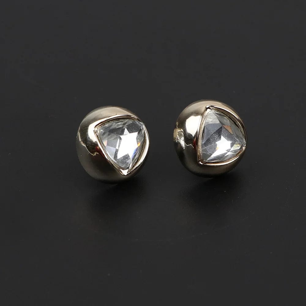 ZONFAZ 1 Pair Delicate Round Black Brooches Pins For Women Men Shirt Suit Collar Pin Accessory