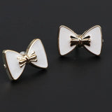 ZONFAZ 1 Pair Delicate Round Black Brooches Pins For Women Men Shirt Suit Collar Pin Accessory