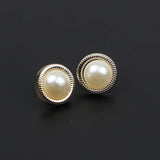 ZONFAZ 1 Pair Delicate Round Black Brooches Pins For Women Men Shirt Suit Collar Pin Accessory