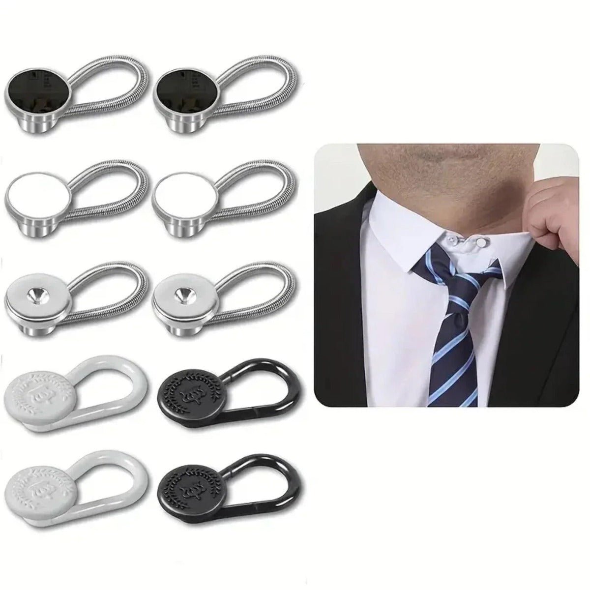 ZONFAZ 10pcs Men's Formal Shirt Collar Buckle Extender Cufflink