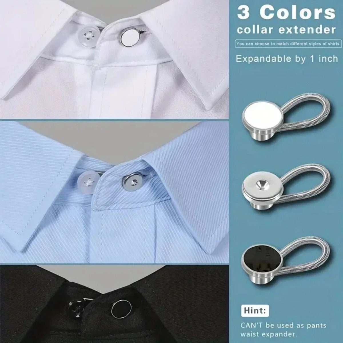 ZONFAZ 10pcs Men's Formal Shirt Collar Buckle Extender Cufflink