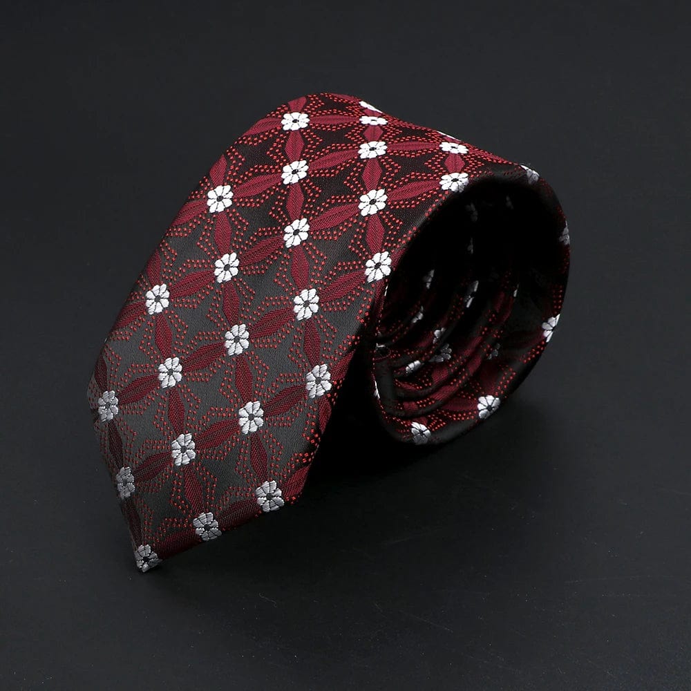 ZONFAZ 26 Styles Men's Jacquard Novelty Ties Skinny Floral Necktie