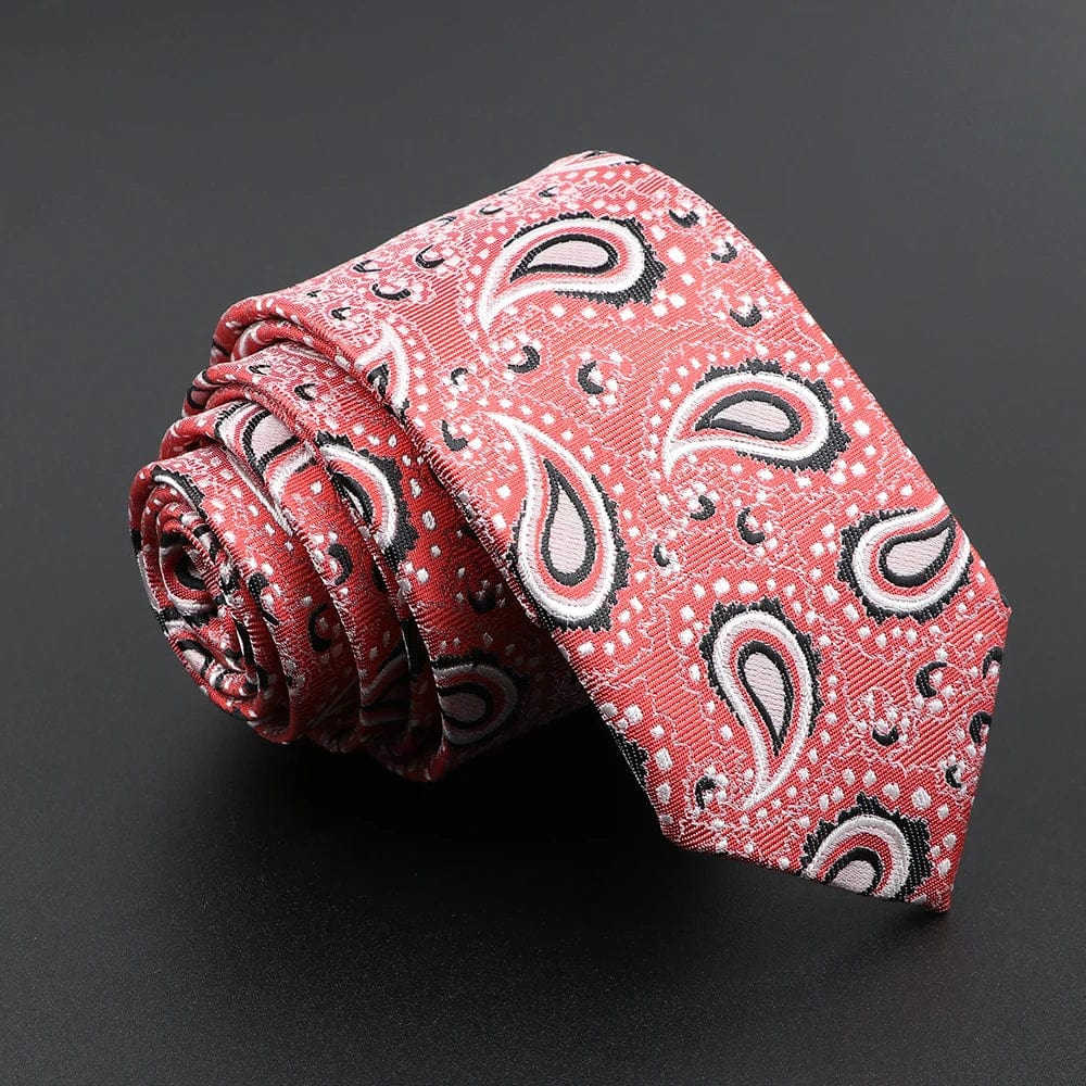 ZONFAZ 26 Styles Men's Jacquard Novelty Ties Skinny Floral Necktie