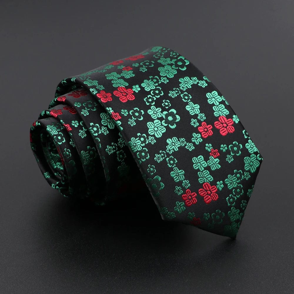 ZONFAZ 26 Styles Men's Jacquard Novelty Ties Skinny Floral Necktie