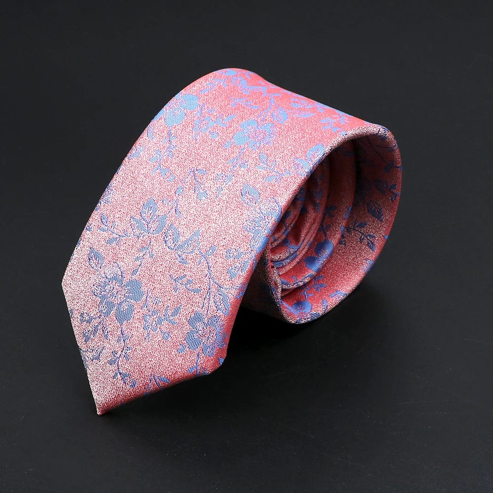 ZONFAZ 26 Styles Men's Jacquard Novelty Ties Skinny Floral Necktie