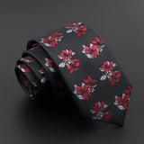 ZONFAZ 26 Styles Men's Jacquard Novelty Ties Skinny Floral Necktie