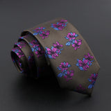 ZONFAZ 26 Styles Men's Jacquard Novelty Ties Skinny Floral Necktie