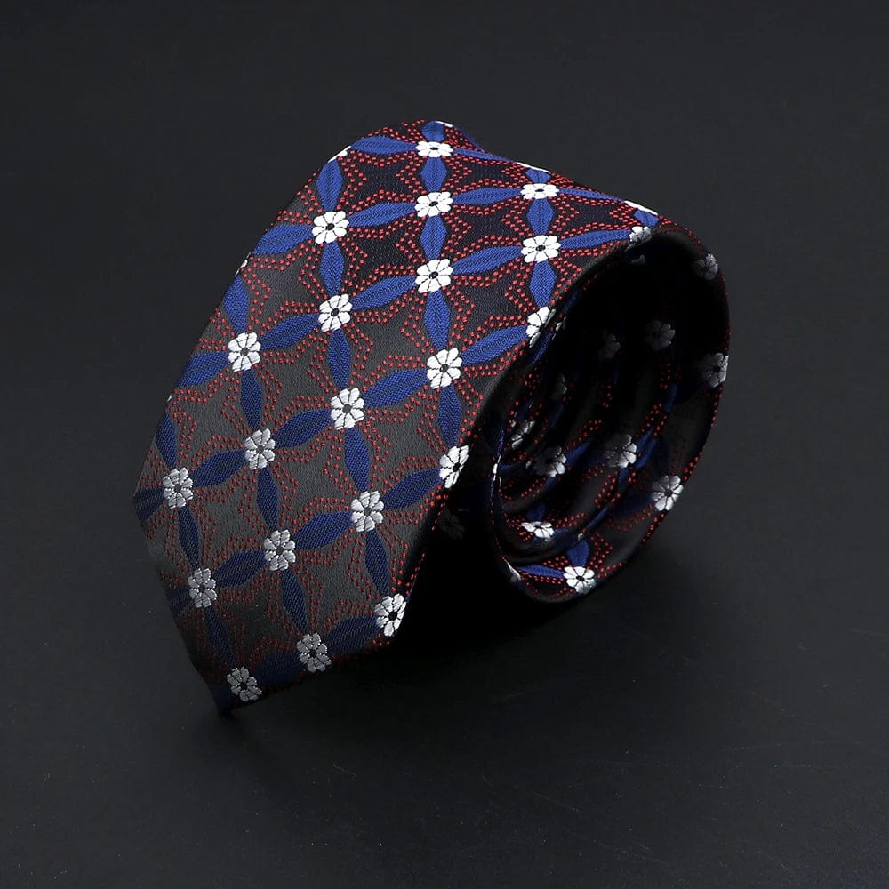 ZONFAZ 26 Styles Men's Jacquard Novelty Ties Skinny Floral Necktie