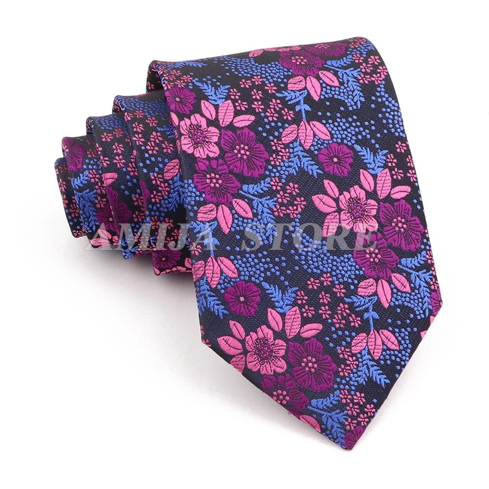 ZONFAZ 52 Styles Men's Fashion Silk Ties Floral Striped Plaid Print Jacquard Necktie