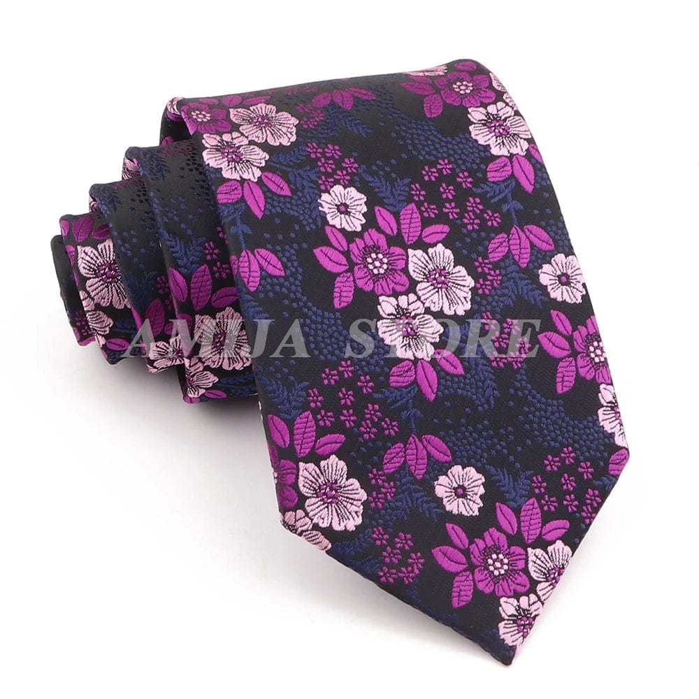 ZONFAZ 52 Styles Men's Fashion Silk Ties Floral Striped Plaid Print Jacquard Necktie