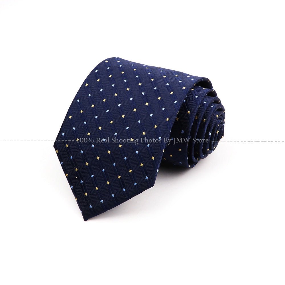 ZONFAZ 8cm Fashion Striped Necktie For Men Wedding Bussiness Tie