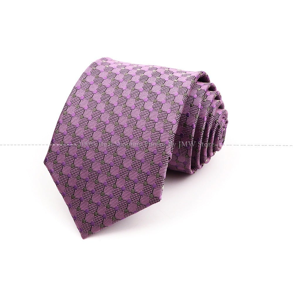 ZONFAZ 8cm Fashion Striped Necktie For Men Wedding Bussiness Tie