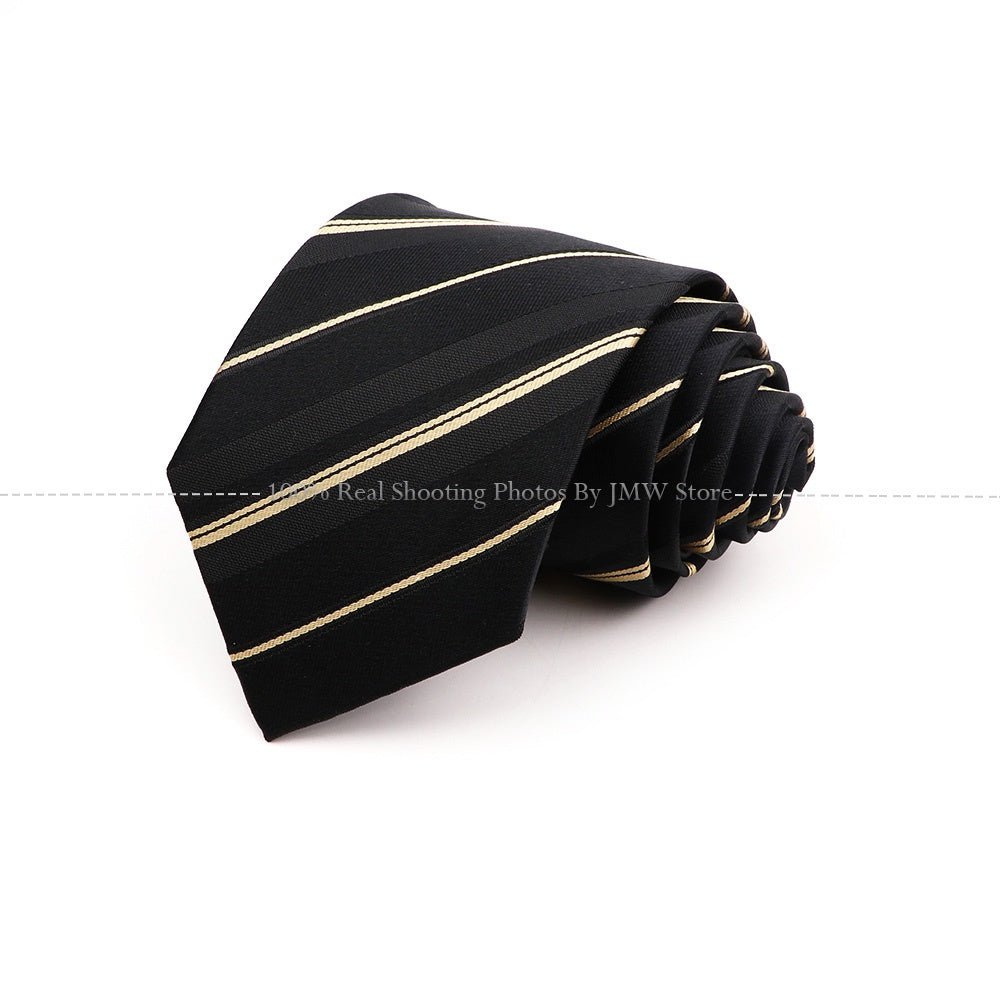 ZONFAZ 8cm Fashion Striped Necktie For Men Wedding Bussiness Tie