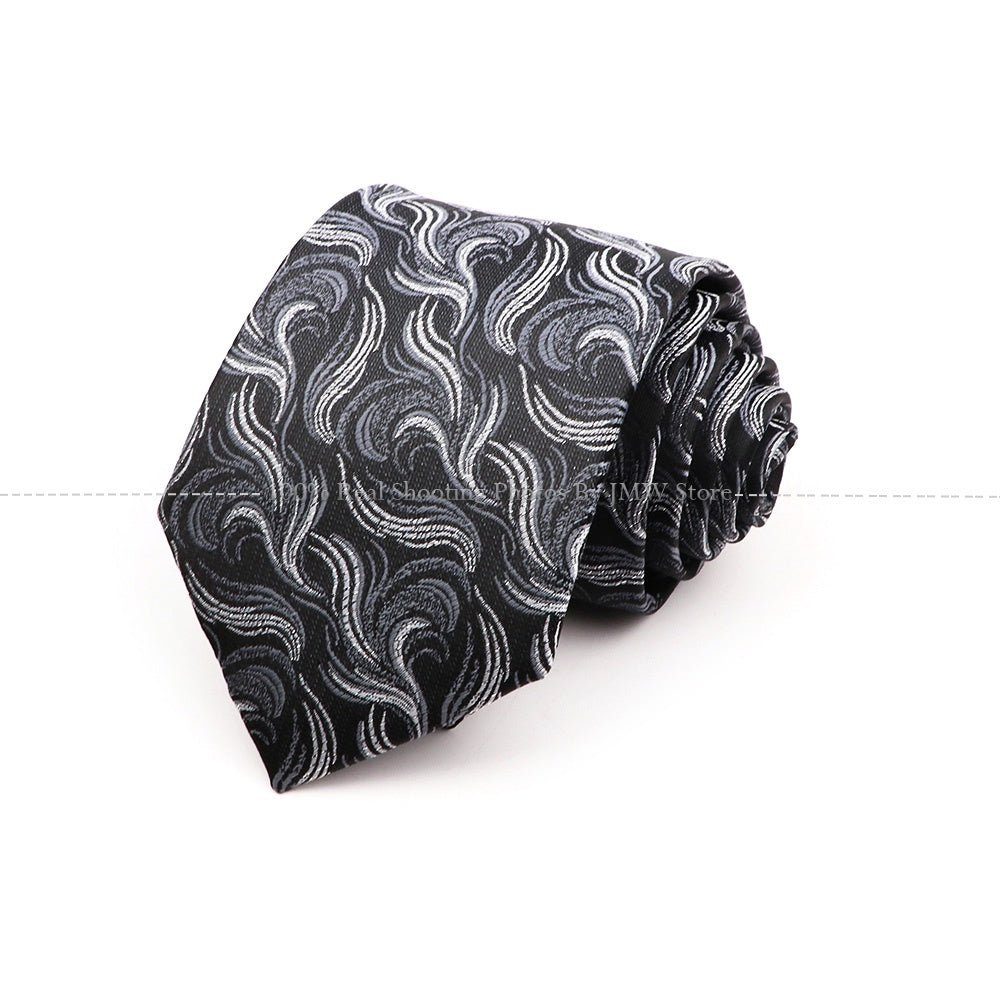 ZONFAZ 8cm Fashion Striped Necktie For Men Wedding Bussiness Tie