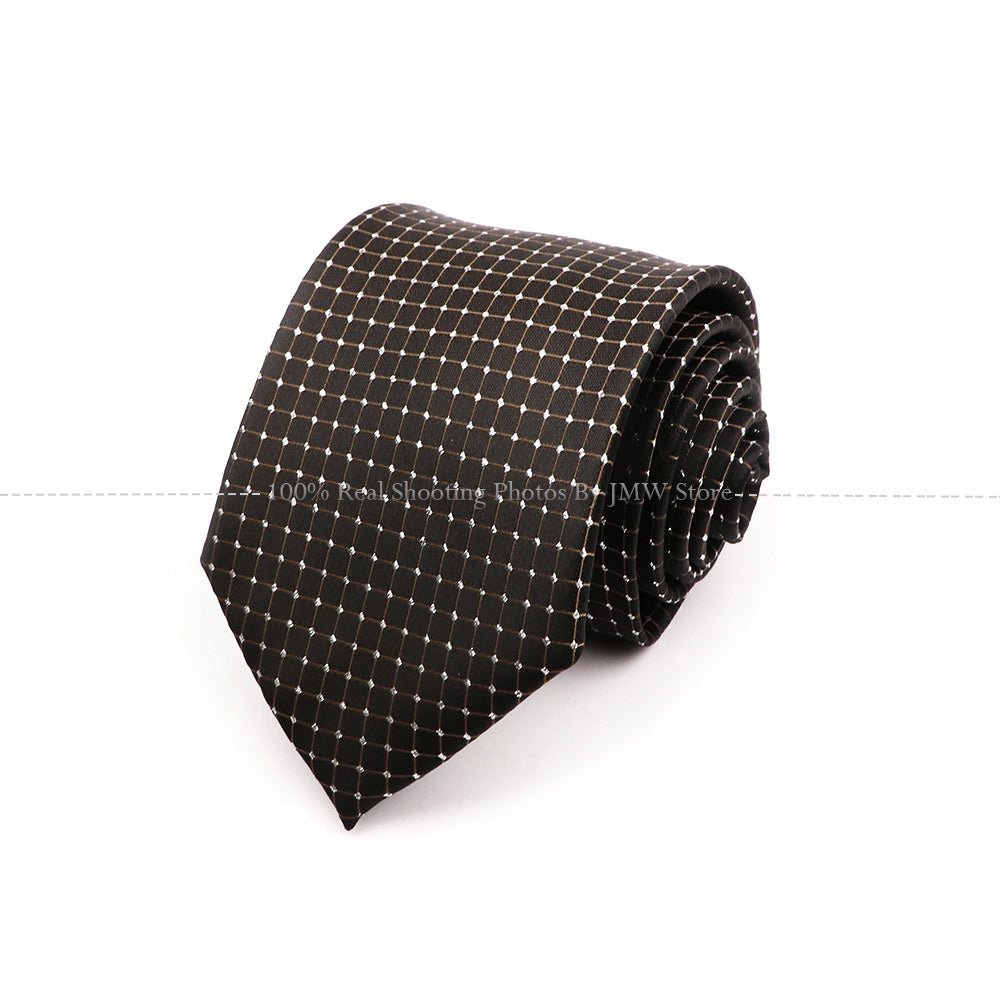 ZONFAZ 8cm Fashion Striped Necktie For Men Wedding Bussiness Tie